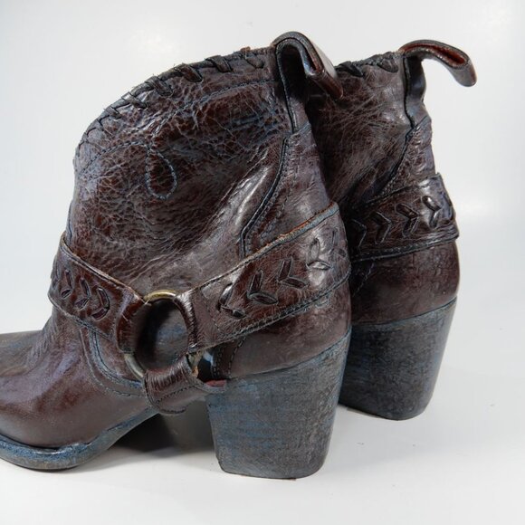BED STU Tania Ankle Harness BOOTS Size 9.5 Leather Teak Rustic Western NEW $295 - Picture 14 of 16
